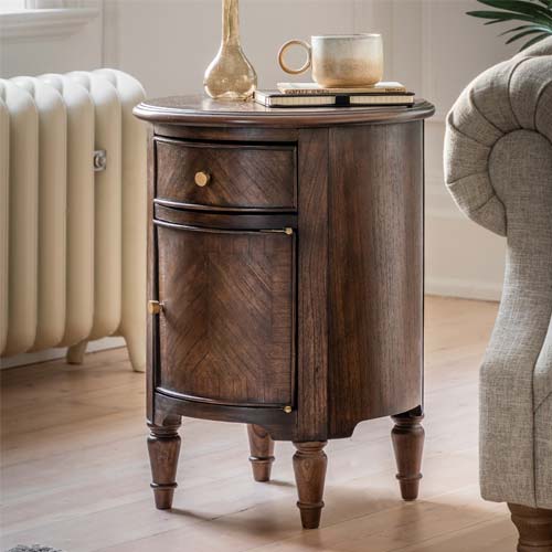 Camford Contemporary Drum Side Table